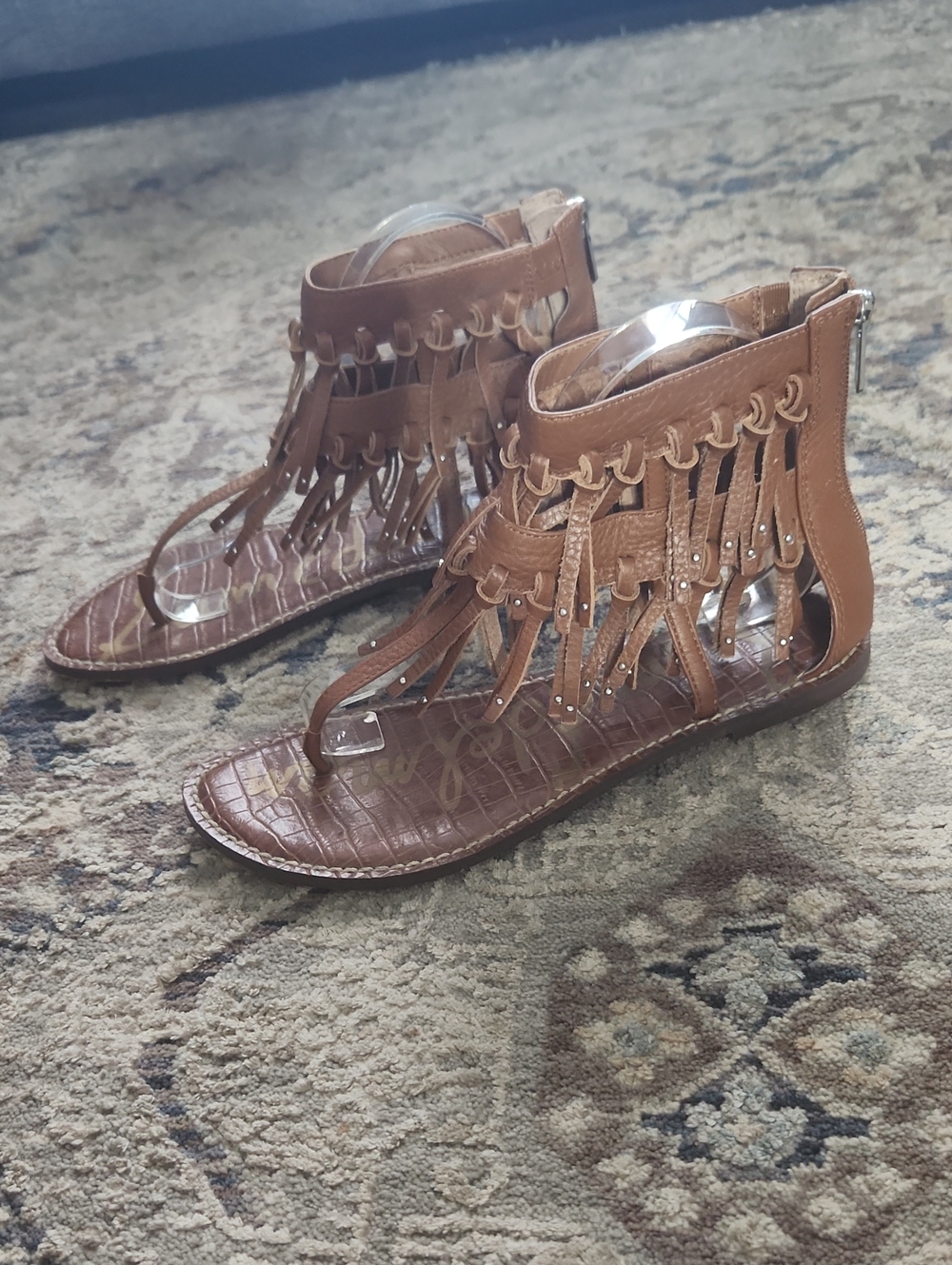 Sam edelman Brown Fringe Gladiator Sandals
